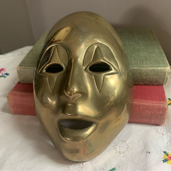Vintage brass carnival mask - Picture 1 of 6